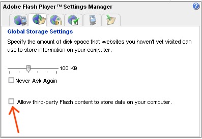 Flash Storage Settings in Settings Manager